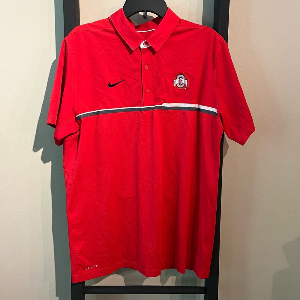 Nike Dri-Fit Ohio State Football Polo with Dual materials